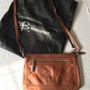 Makowsky brown leather crossbody purse